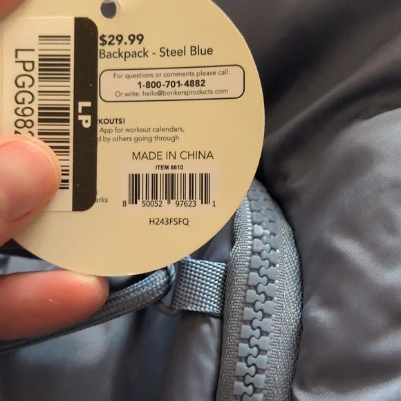 NWT Blogilates Steel Blue Backpack - Picture 7 of 7